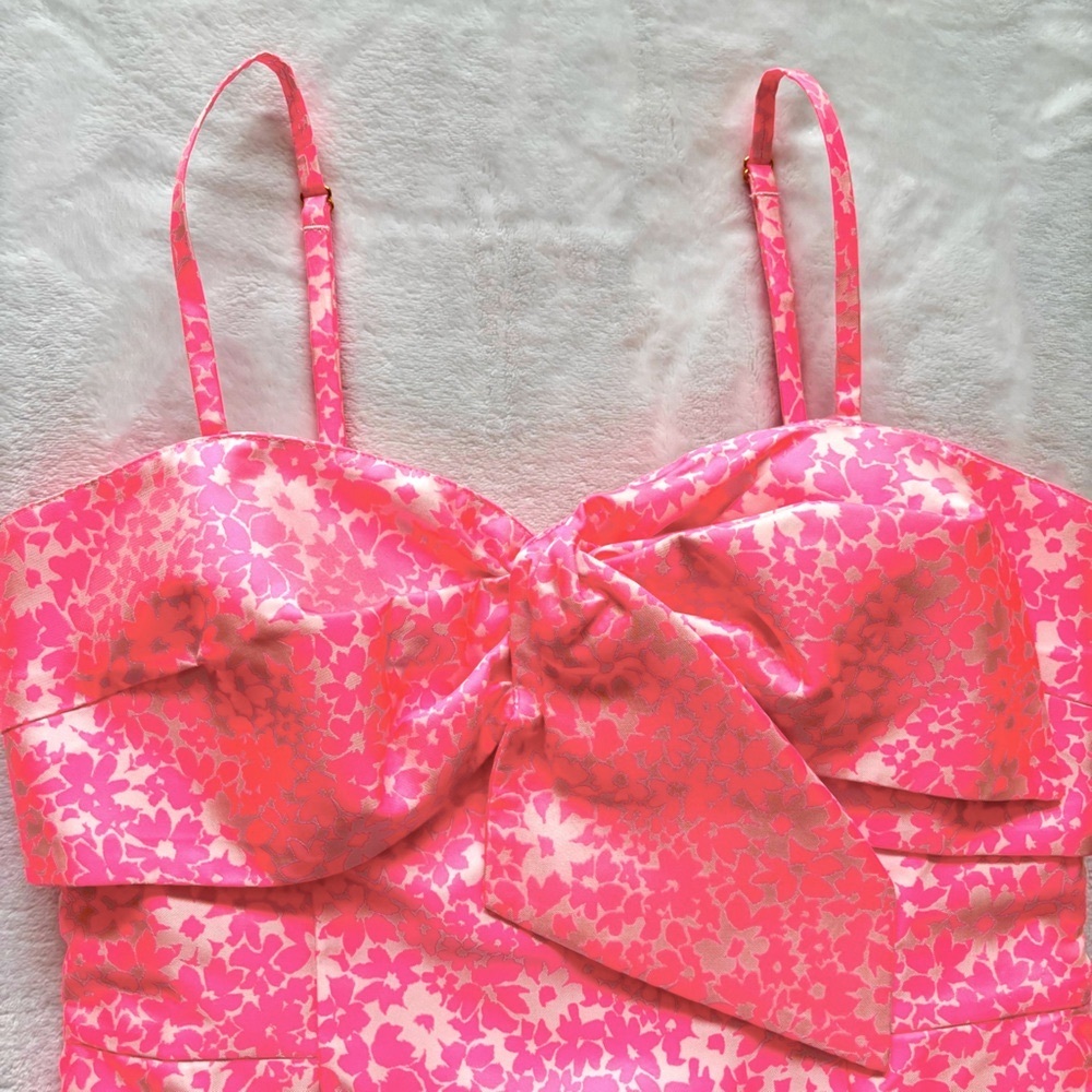 LILLY PULITZER Sutton Roxie Pink Jacquard Skirted Romper--NWT--6 - Picture 10 of 16